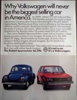1983 VOLKSWAGENS Beetle & Rabbit Sparmeister CARS Ad  
