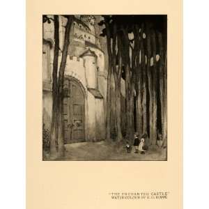  1920 Print Enchanted Castle Children Gnome Trees Tales 