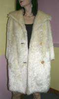 vintage faux shaggy fur white x large swing jacket coat  