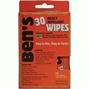  Bens 30 Percent DEET Tick and Insect Repellent Wipes   12 