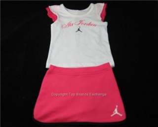Girls Infant Baby Nike Air Jordan Outfit Tank Top Shirt Skirt Pink 12 