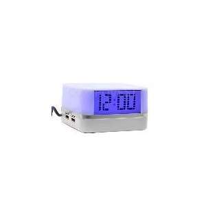   USB 2.0 Hub w/Clock & Color Changing Mood Light (White) Electronics