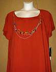 NWT $ 64 Dillards Designer Womens 1X Red T Shirt by Peter Nygard 
