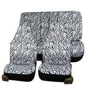 Zebra Seat Covers With Split PINK/WHITE  