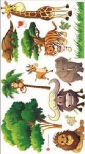 AFRICAN ADVENTURE ANIMALS Lion Tree   Kids / Boys Room Removable Wall 