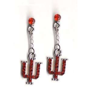  Indiana University Red Crystal Post Earrings Jewelry