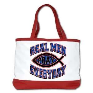  Shoulder Bag Purse (2 Sided) Red Real Men Pray Every Day 