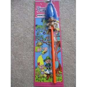 Treasure Troll Pencil with Blue Hair. black leaded pencil with 