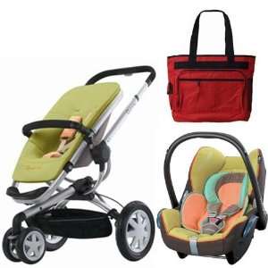 Quinny 2010 Buzz 3 Travel System in Breen with Free Fashionable Diaper 