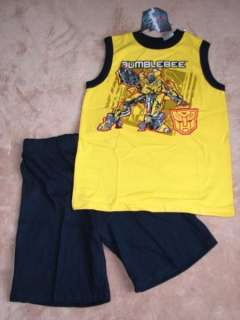 TRANSFORMERS Tank Tee Shirt/Shorts Outfit Set sz 6/7  