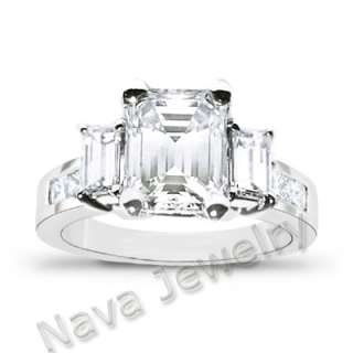 94 Ct. Emerald Cut Diamond Engagement Ring EGL G/VVS2  