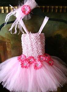 baby tutu dress headband hair bow girl pink #1 0, 1,2,  