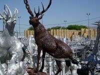 Elk on a Rock, Head Turned, Animal, Huge Statue  