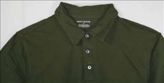DKNY Jeans Mens Army Green Lightweight Short Sleeve Polo Shirt New 
