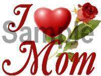 LOVE (HEART) MOM w RED ROSE Italian Charm mother  