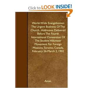 Urgent Business Of The Church  Addresses Delivered Before The Fourth 