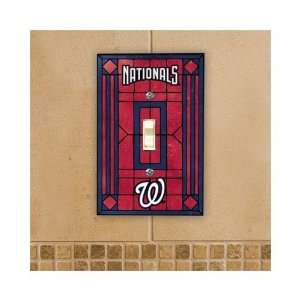 Washington Nationals   MLB Art Glass Single Switch Plate Cover