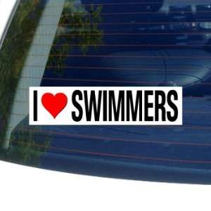  I Love Heart SWIMMERS   Window Bumper Sticker Automotive