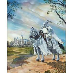 White Knight With Camelot Castle Wall Mural