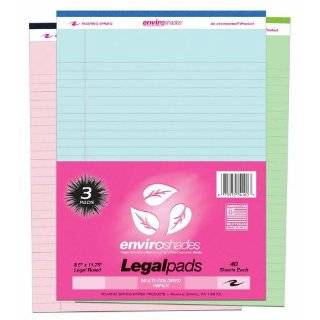 Enviroshades Recycled Paper Pads   8 1/2 x 11   Pack of 3   Assorted 