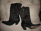 Gorgeous Antonio Melani Black Cowboy Boots Size 6.5 with 3 Heel