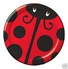 Ladybug Theme Party Supplies 9 Lunch/Dinner Plates