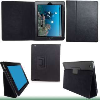Black PU Leather Case Pouch Cover w/Stand for Apple iPad 2  