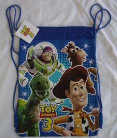 Toy Story 3 Drawstring Backpack Sling Tote Bag New Blue  
