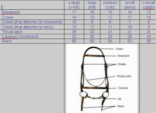 Leather Horse Dressage Bridle COB with Leather Reins  
