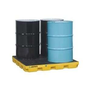 Justrite EcoPolyBlend Spill Containment Pallet   4 Drum Unit   Yellow 