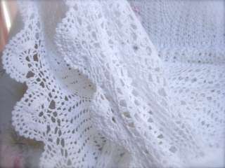 Shabby Cottage Victorian Crochet White Lace Rod Pocket Panel Drape New 