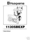 husqvarna 1130sbexp snow blower owners manual expedited shipping 