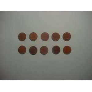  10 Different Indian Cents 