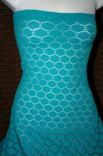 Teal Turquoise Sheer Lycra 4 way Sheer stretch fabric  