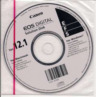 Canon EOS Digital Solution Disk Software CD ver 12.1 30D  