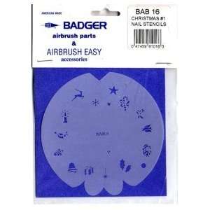  Badger Airbrush BAB16 CHRISTMAS # 1 NAIL STENCIL BADGER NAIL 