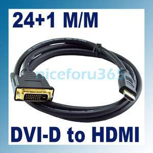HDMI Male M/M Cable For HDTV DVD TV To 24+1 DVI D Male Connection Gbps 