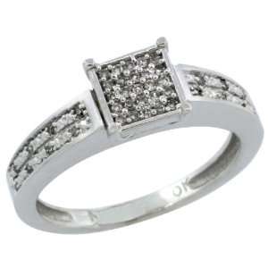 10k White Gold Diamond Engagement Ring w/ 0.145 Carat Brilliant Cut 