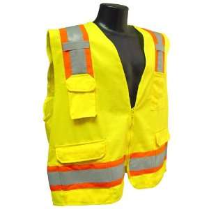 Safety Vest Class 2 Surveyor Solid Front Mesh Back Two Tone Green 6 