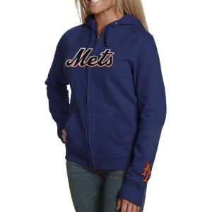 New York Mets Ladies Royal Blue Team Spirit Full Zip Hoody Sweatshirt 