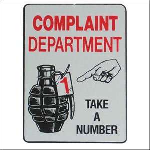  Complaint Department Parking Sign 