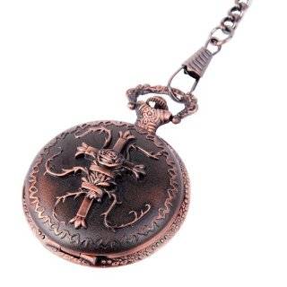   Spreading Wings on Gold Tone Case Pocket Watch with 14 Clip on Chain