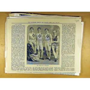    1884 American Athletes Lawn Tennis Sport Old Print