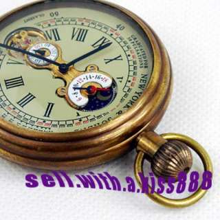   Steampunk Rare Archaize Antique Mechanical Pure Brass Pocket Watch