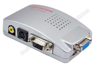 PC VGA to TV Video AV Signal Converter video Switch Box Direct powered 