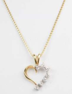 LADY 14K TWO TONE GOLD DIAMOND HEART NECKLACE 197074  