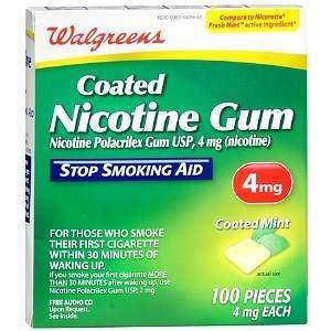   Coated Nicotine Gum 4 mg, Mint, 100 ea Health 