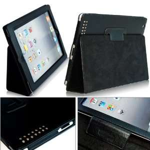  Cool PU Leather Stand Case for ipad 2 Black kc 