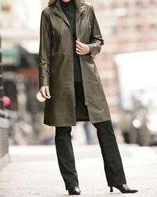   winter 100% leather long jacket coat plus size 22W 2X $299 new  