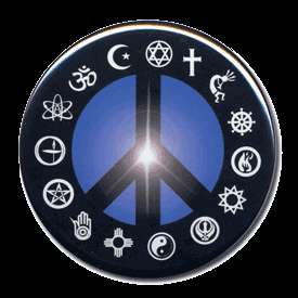 Peace Sign Symbol religious symbols tolerance BUTTON  